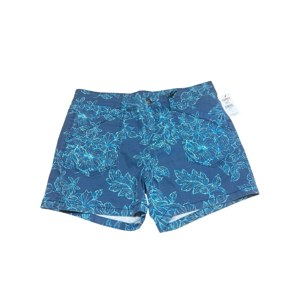 Supplies Womens Blue Floral Print Cotton Denim Shorts Size 12 31W Regular Fit